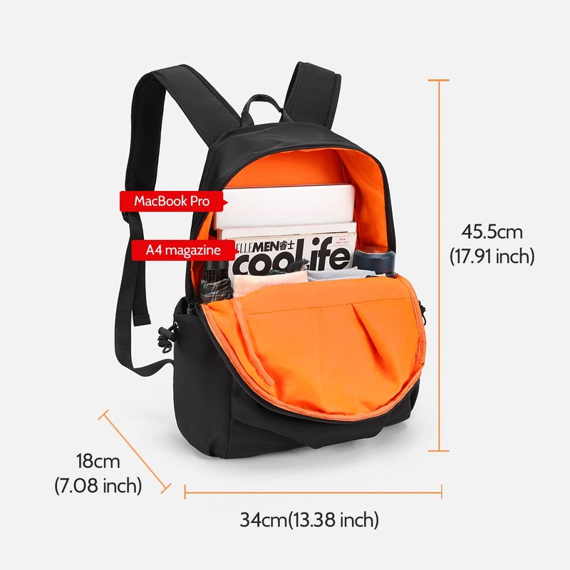 LAORENTOU Men's Laptop Backpacks Canvas Backpack for Men Women Travel Backpack Bookbag Lightweight (Black 1) - Image 2